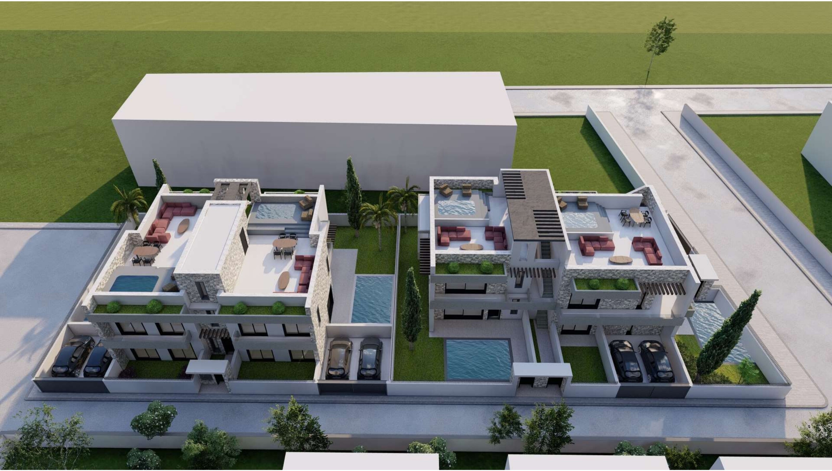 Aerial overview of the entire Anassa Marathonia development